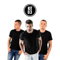 Camisetas Masculinas Algodão Malha Lisa Macia Atacado 3 pçs Moda Básica Mangas Curta Qualquer ocasião