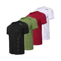Camisetas Masculinas De Secagem Rápida Com Gradiente, Pacote Com 4 Peças, Tamanhos Variados, Roupas