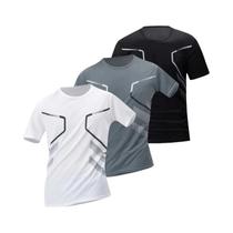 Camisetas Masculinas De Secagem Rápida Com Gradiente, Pacote Com 4 Peças, Tamanhos Variados, Roupas