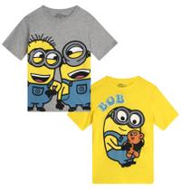 Camisetas Minions Kevin Stuart Bob Boys, pacote com 2, tamanho 7 (2T-16) Camisetas Minions Kevin Stuart Bob Boys, pacote com 2, tamanho 7 (2T-16)