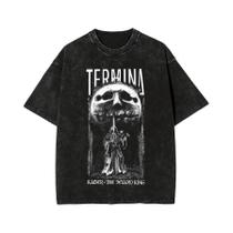 Camisetas Oversize Hip Hop Para Homens E Mulheres Lavadas Fear And Hunger Termina Kaiser the Yellow