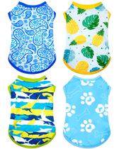 Camisetas para cães PET SHOW Summer UPF 50+ com proteção solar UV, pacote com 4