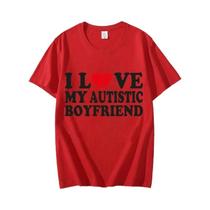 Camisetas para Casais Autistas - Estampa "Eu ❤️" - Modelos para Homens e Mulheres