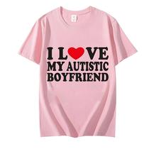 Camisetas para Casais Autistas - Estampa "Eu ❤️" - Modelos para Homens e Mulheres