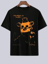 Camisetas Pretas Game Jogos Five Nights At Fradys Camisa T-shirt Oversized Algodão Moda Geek Games