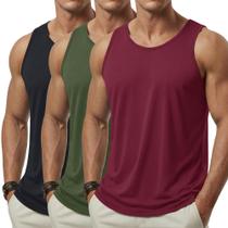 Camisetas regatas Cotrasen para homens, pacote com 3 unidades, algodão de verão, tamanho 2GG