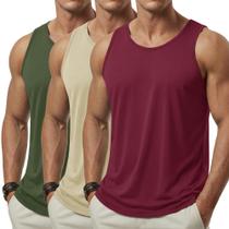 Camisetas regatas Cotrasen para homens, pacote com 3 unidades, algodão de verão, tamanho 2GG Camisetas regatas Cotrasen para homens, pacote com 3 unidades, algodão de verão, tamanho 2GG