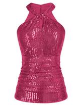 Camisetas regatas femininas GRACE KARIN, sem mangas, prateadas Camisetas regatas femininas GRACE KARIN, sem mangas, prateadas