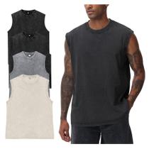 Camisetas regatas Yimoon sem mangas para homens de treino em algodão XXL