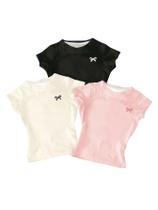 Camisetas RoseSeek para meninas, pacotes com 3 camisetas estampadas, férias, 9 anos Camisetas RoseSeek para meninas, pacotes com 3 camisetas estampadas, férias, 9 anos