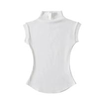 Camisetas Sem Mangas De Gola Alta Femininas Slim Fit Verão Sexy Casual Moda De Rua