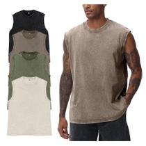 Camisetas sem mangas Yimoon para homens de treino de algodão