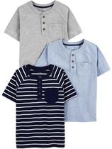 Camisetas Simple Joys by Carter's Baby Boys, pacote com 3 camisetas azuis, 5T