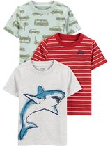 Camisetas Simple Joys by Carter's Baby Boys, pacote com 3, tamanho 7 Camisetas Simple Joys by Carter's Baby Boys, pacote com 3, tamanho 7