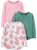 Camisetas Simple Joys by Carter's Girls de manga comprida 3T (pacote 3) Camisetas Simple Joys by Carter's Girls de manga comprida 3T (pacote 3)