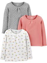 Camisetas Simple Joys da Carter's Girls de manga comprida 18 meses x3 Camisetas Simple Joys da Carter's Girls de manga comprida 18 meses x3