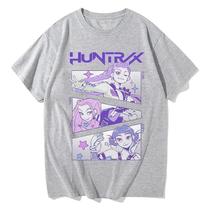 Camisetas Unissex De Verão Com Manga Curta KPop Demon Hunters Huntrix Estampa Gráfica Streetwear