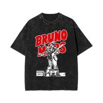 Camisetas Unissex Grandes Lavadas Vintage Bruno Pop Músico Marte Cantor Americano Solto Verão O