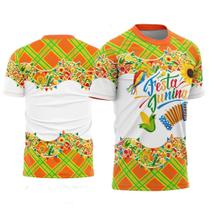 Camisetas Xadrez Festa Junina Menina Arraiá Caipira Rosa