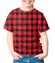 Camisetas Xadrez Festa Junina Menino Arraiá Caipira Azul Vermelho