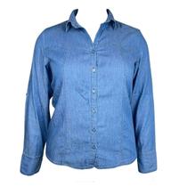 Camisete Jeans Feminino Manga Longa 44 Ao 52 Estruturado Amaciado Cor Lisa Ajuste na Manga Doce Brisa Camisete Jeans Feminino Manga Longa 44 Ao 52 Estruturado Amaciado Cor Lisa Ajuste na Manga Doce Brisa