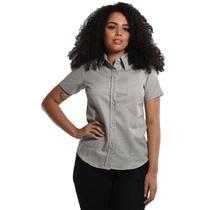 Camisete Social Uniforme Unioffice Manga Curta Cinza