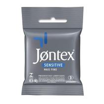 Camisinha Jontex Sensitive Mais Fina Com 3 Preservativos