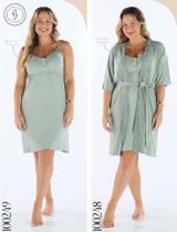 Camisola Alças com Abertura Amamentação Com Robe Maternidade