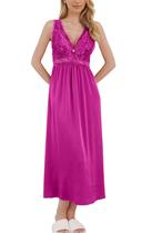 Camisola ALCEA ROSEA de seda de cetim com renda para mulheres Rose XXL