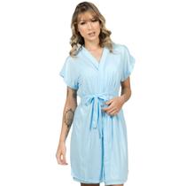 Camisola Amamentação Vekyo Modas Maternidade Estampada Feminina Com Robe Conjunto Gestante Roupa de Dormir