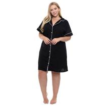 Camisola Americana Curta Sepie 810 Plus Size Preto