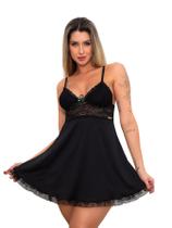 Camisola Andressa Renda Curta Sexy Com Regulagem - MODA INTIMA