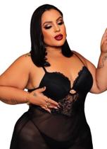 Camisola c/ Calcinha- Plus Size- Sexy- Com Renda Francesa