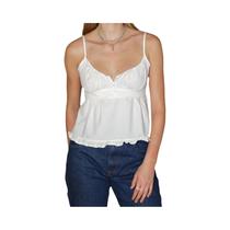 Camisola Casual De Verão Feminina Y2K Com Decote Em V E Barra Com Renda, Estampa Xadrez Sólida Camisola Casual De Verão Feminina Y2K Com Decote Em V E Barra Com Renda, Estampa Xadrez Sólida