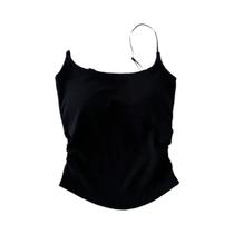 Camisola Colorida De Verão Para Mulheres Com Cintura Plissada, Sem Costas E Com Almofadas Para Os Camisola Colorida De Verão Para Mulheres Com Cintura Plissada, Sem Costas E Com Almofadas Para Os