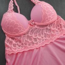Camisola com Bojo e Renda Ajuste de Altura nas Alças
