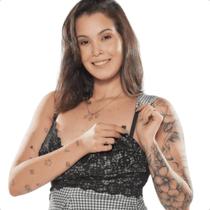 Camisola curta com alca acolchoada xadrez