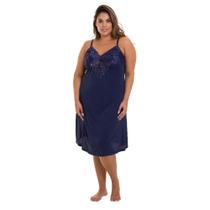 Camisola Curta Com Renda Marinho Liganete Sepie 2352 Plus Size