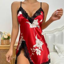 Camisola Curta Feminina De Verão Em Seda Gelada Respirável, Sexy, Para Uso Doméstico E Pijama