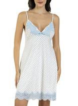 Camisola Curta Inspirate 160730 Feminina Poá Renda e Viscose T. P/GG Camisola Curta Inspirate 160730 Feminina Poá Renda e Viscose T. P/GG