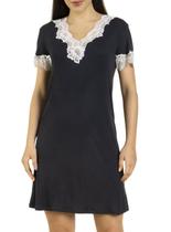 Camisola Curta Inspirate 170500 Feminina Canelada Renda Viscose T. P/GG Camisola Curta Inspirate 170500 Feminina Canelada Renda Viscose T. P/GG