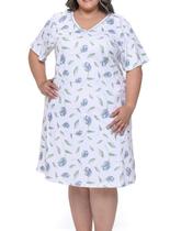 Camisola Curta Paulienne 210.75 Feminina Plus Size Estampada Malha Algodão T. 44/54 Camisola Curta Paulienne 210.75 Feminina Plus Size Estampada Malha Algodão T. 44/54