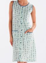 Camisola Curta Pzama 050277 Feminina Abertura Com Botões Algodão T. M/EG