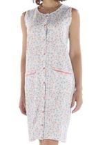 Camisola Curta Pzama 050295 Feminina Com Botões e Bolsos Algodão T. M/EG