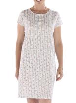 Camisola Curta Pzama 050302 Feminina Peitilho Com Botões Estampada Algodão T. M/EG