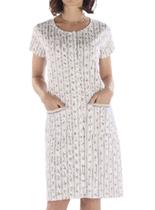 Camisola Curta Pzama 050305 Feminina Com Botões e Bolsos Algodão T. M/EG