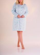 Camisola Curta Pzama 090204 Feminina Abertura Frontal Algodão T. 52/58