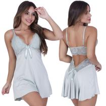 Camisola Daniela de Microfibra Light e Renda Feminino