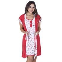 Camisola De Amamentação Com Robe Hoby Robie Hobe Abre Fácil maternidade