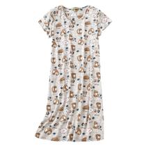 Camisola de dormir de algodão Zando de manga curta para mulheres